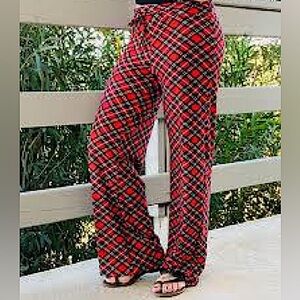 Leggings Depot Red Tartan Plaid Size Large NEW! With Tags Holiday Plaid NEW